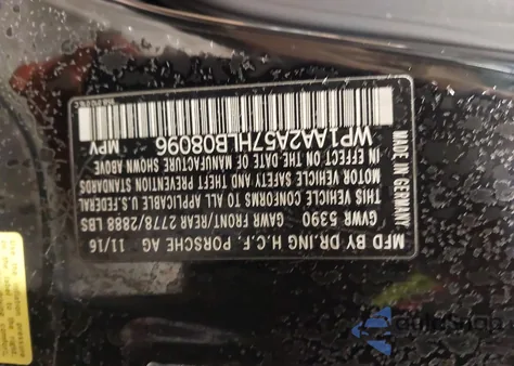 2017 Porsche Macan из США, поврежденный, VIN WP1AA2A57HLB08096